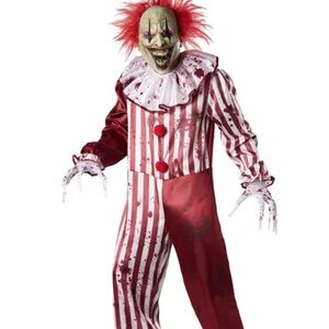 Scary Clown Adult Costume - Red and White
